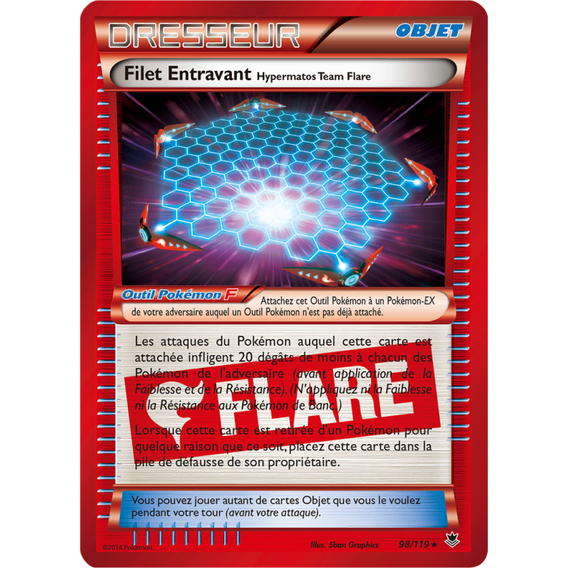Carte Pokémon Filet Entravant Hypermatos Team Flare 98/119 Holographique Vigueur Spectrale