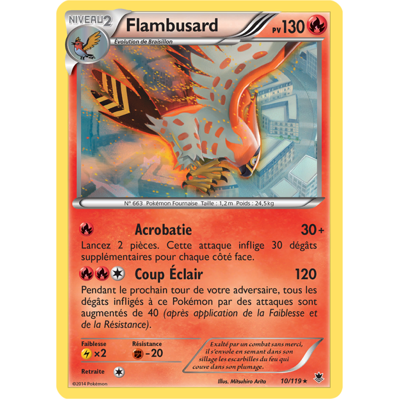Carte Pokémon Flambusard 10/119 Rare Vigueur Spectrale