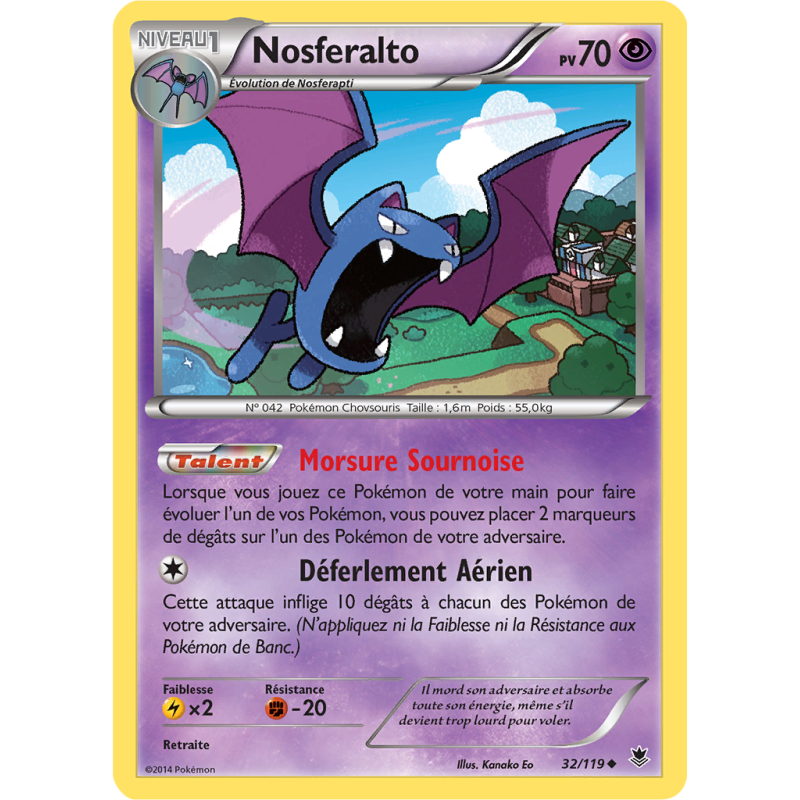 Carte Pokémon Nosferalto 32/119 Peu commune Vigueur Spectrale