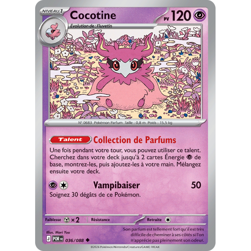 Carte Pokémon Cocotine 036/088 Peu commune Équilibre Parfait