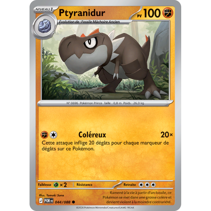 Carte Pokémon Ptyranidur 044/088 Commune Équilibre Parfait