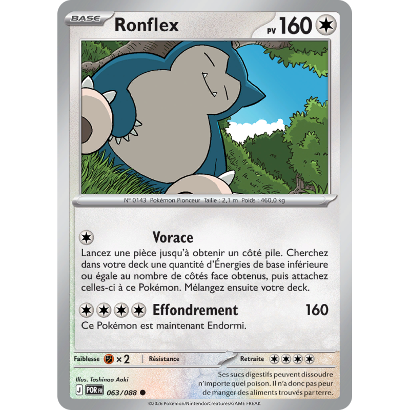 Carte Pokémon Ronflex 063/088 Commune Équilibre Parfait