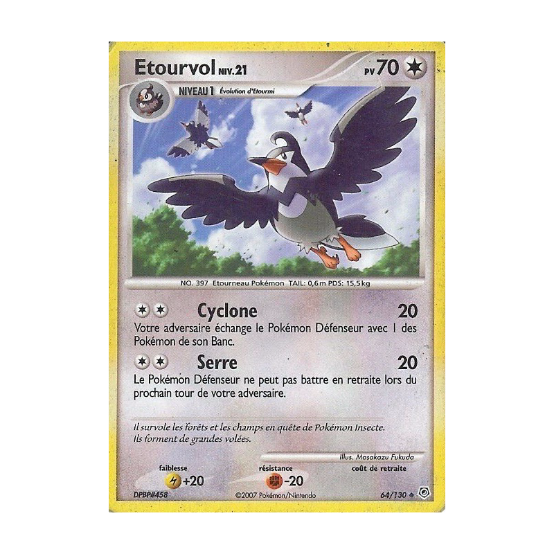 Carte Pokémon Etourvol 64/130 Peu commune Diamant & Perle (JCC)