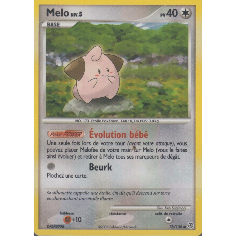 Carte Pokémon Melo 78/130 Commune Diamant & Perle (JCC)