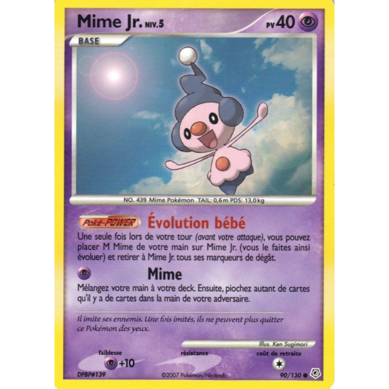 Carte Pokémon Mime Jr. 90/130 Commune Diamant & Perle (JCC)