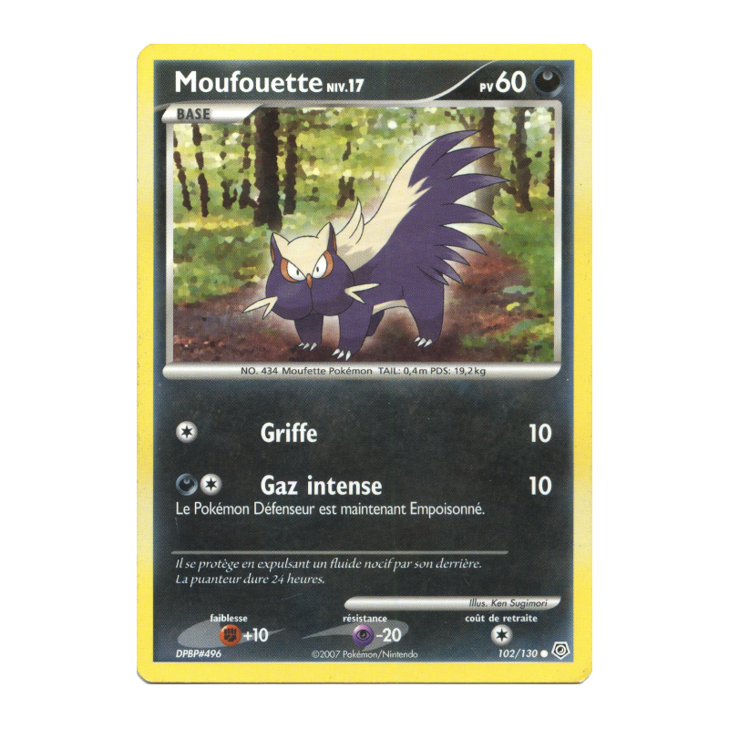 Carte Pokémon Moufouette 102/130 Commune Diamant & Perle (JCC)