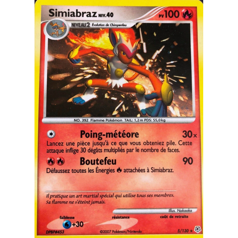 Carte Pokémon Simiabraz 5/130 Holographique Diamant & Perle (JCC)
