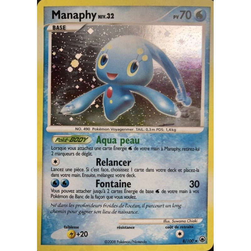 Carte Pokémon Manaphy 8/100 Holographique Aube Majestueuse