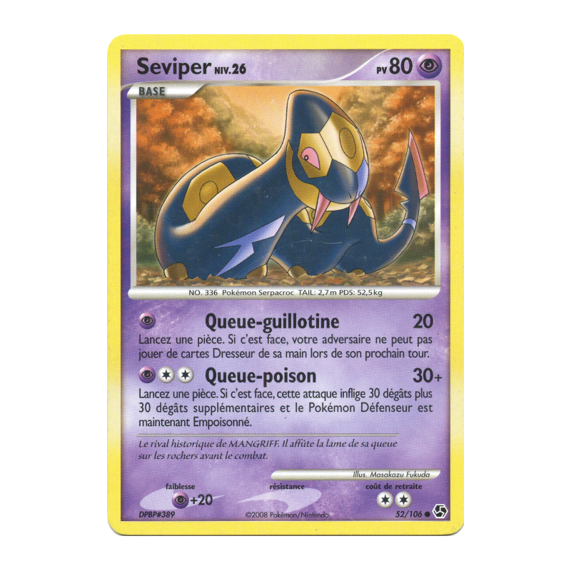 Carte Pokémon Seviper 52/106 Peu commune Duels au sommet