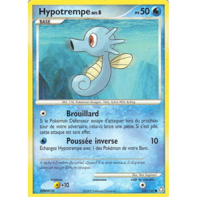 Carte Pokémon Hypotrempe 102/146 Commune Éveil des Légendes