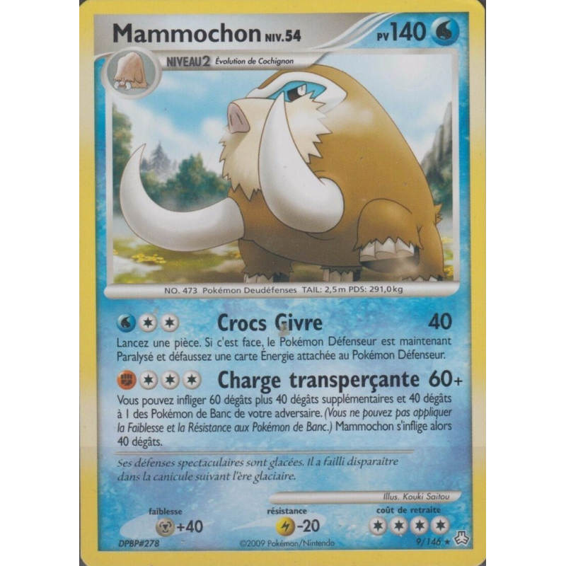 Carte Pokémon Mammochon 9/146 Holographique Éveil des Légendes