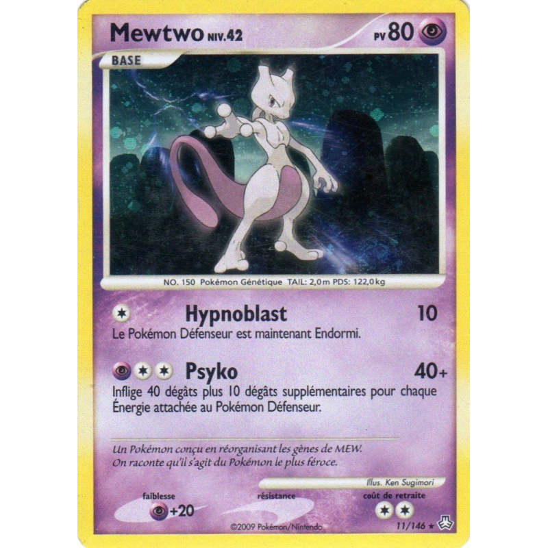 Carte Pokémon Mewtwo 11/146 Holographique Éveil des Légendes