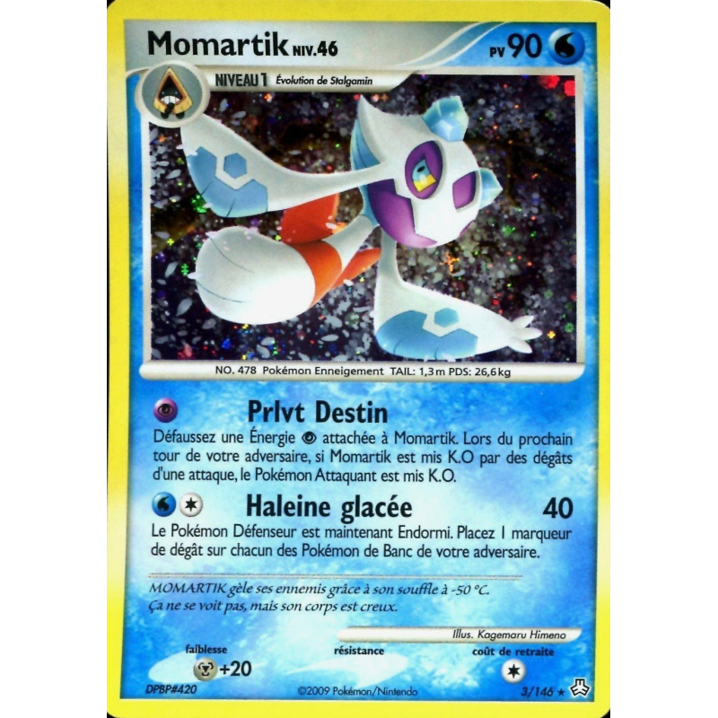 Carte Pokémon Momartik 3/146 Holographique Éveil des Légendes