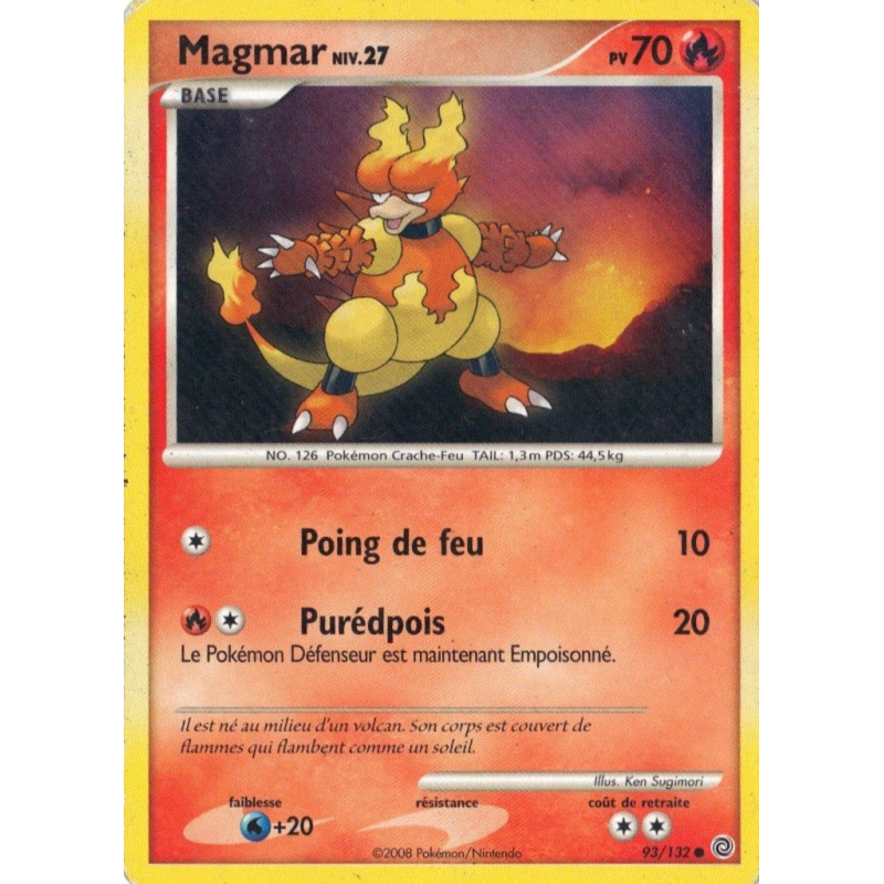 Carte Pokémon Magmar 93/132 Commune Merveilles Secrètes