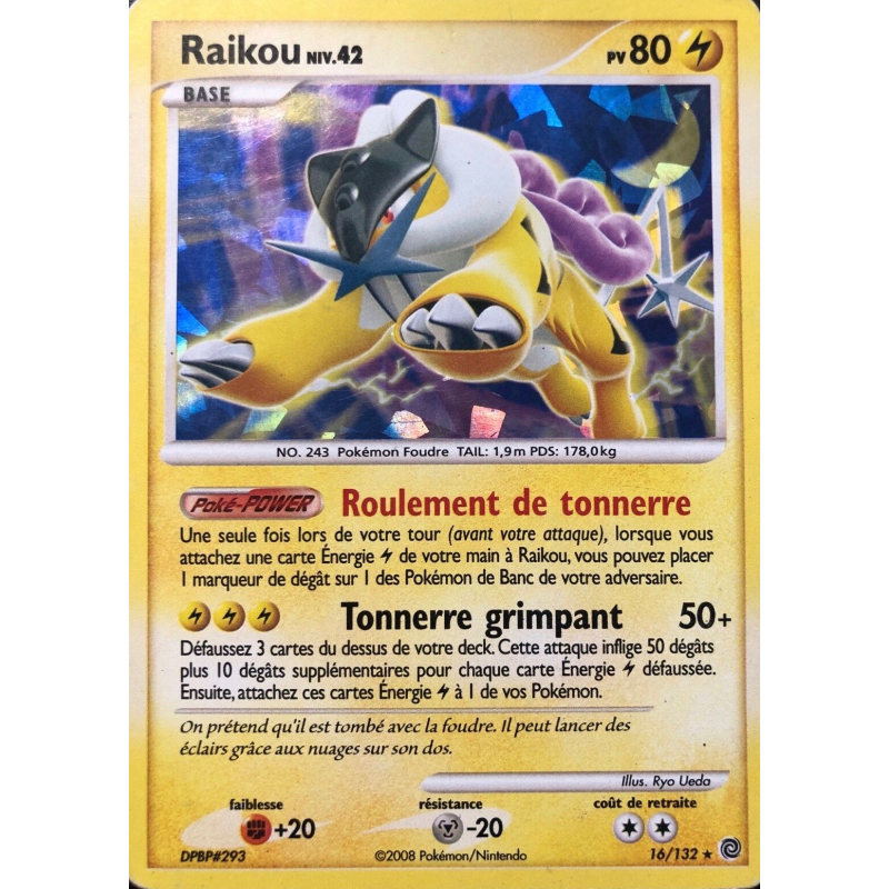 Carte Pokémon Raikou 16/132 Holographique Merveilles Secrètes