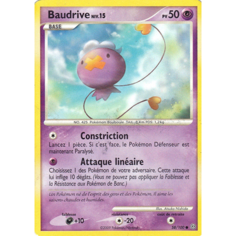 Carte Pokémon Baudrive 58/100 Commune Tempête