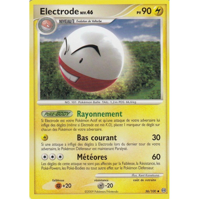 Carte Pokémon Electrode 36/100 Peu commune Tempête
