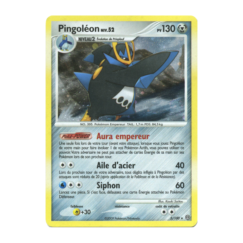 Carte Pokémon Pingoléon 2/100 Holographique Tempête