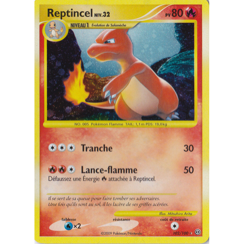 Carte Pokémon Reptincel 102/100 Secrète Tempête