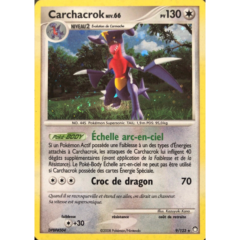 Carte Pokémon Carchacrok 9/123 Holographique Trésors Mystérieux