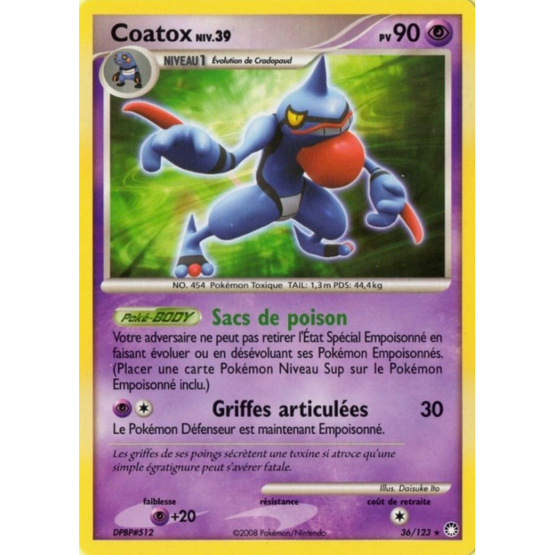 Carte Pokémon Coatox 36/123 Rare Trésors Mystérieux