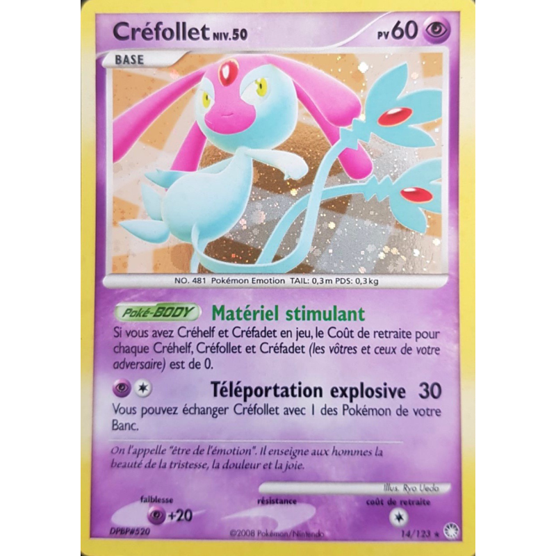 Carte Pokémon Créfollet 14/123 Holographique Trésors Mystérieux