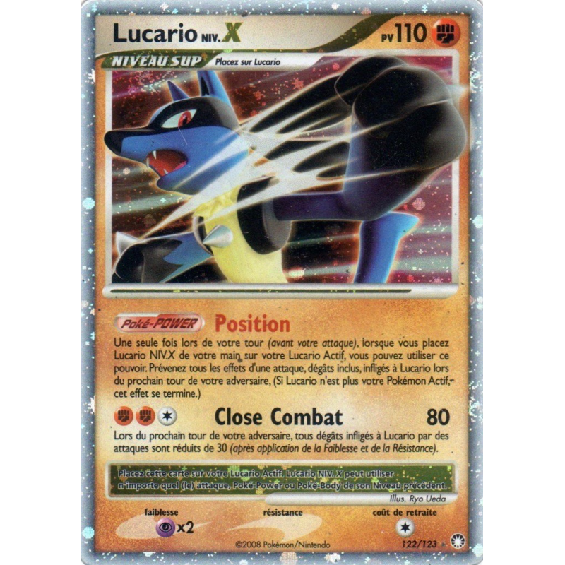 Carte Pokémon Lucario NIV.X 122/123 NIV.X Trésors Mystérieux