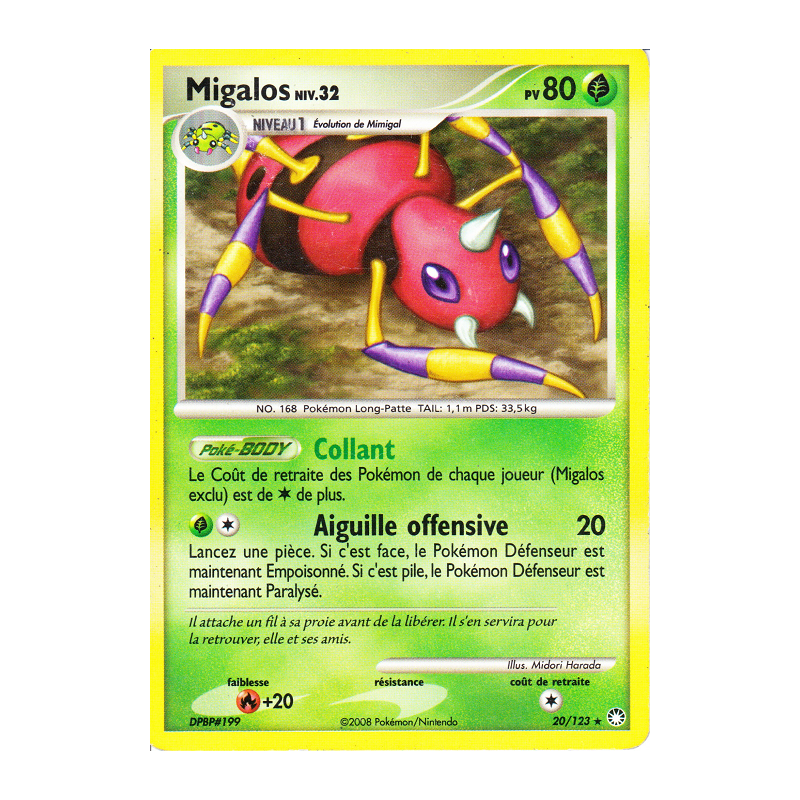 Carte Pokémon Migalos 20/123 Rare Trésors Mystérieux