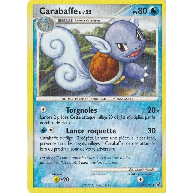 Carte Pokémon Carabaffe 65/127 Peu commune Platine (JCC)