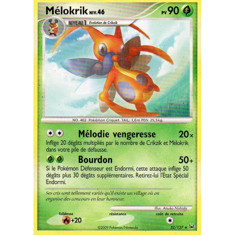 Carte Pokémon Mélokrik 32/127 Rare Platine (JCC)