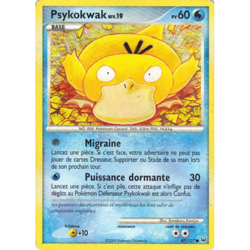 Carte Pokémon Psykokwak 87/127 Commune Platine (JCC)