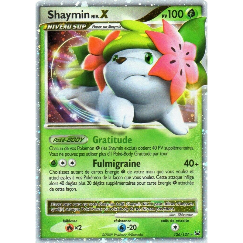 Carte Pokémon Shaymin NIV.X 126/127 NIV.X Platine (JCC)