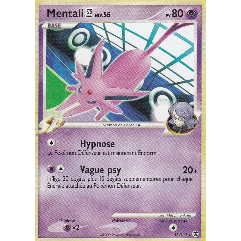Carte Pokémon Mentali 4 18/111 Rare Rivaux Émergeants