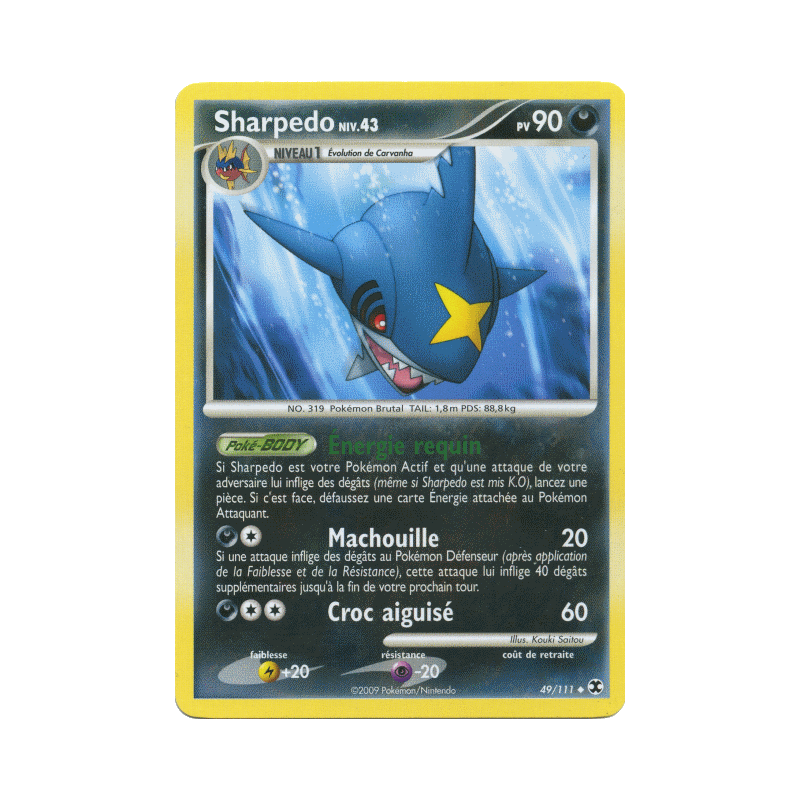 Carte Pokémon Sharpedo 49/111 Peu commune Rivaux Émergeants