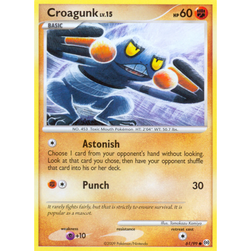 Carte Pokémon Croagunk 61/99 Commune Platinum Arceus