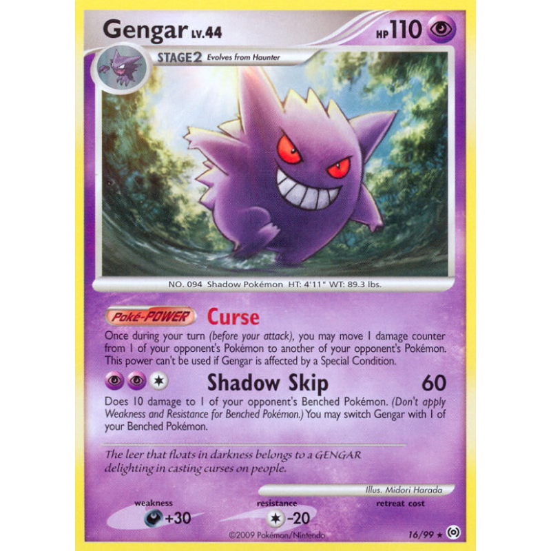 Carte Pokémon Gengar 16/99 Rare Platinum Arceus