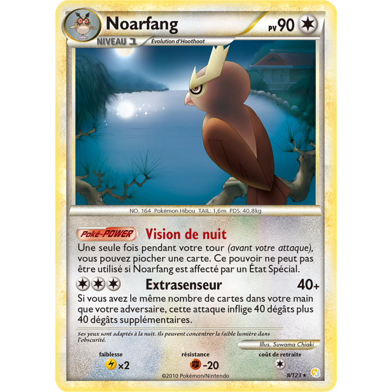 Carte Pokémon Noarfang 8/123 Holographique HeartGold & SoulSilver (JCC)