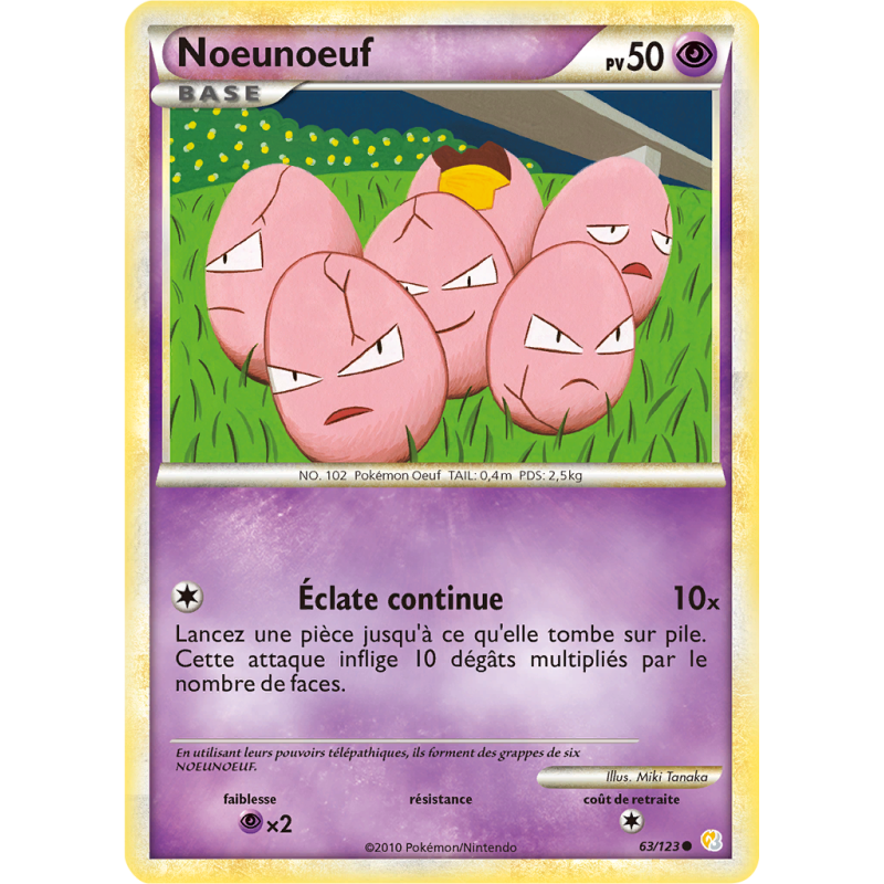 Carte Pokémon Noeunoeuf 63/123 Commune HeartGold & SoulSilver (JCC)