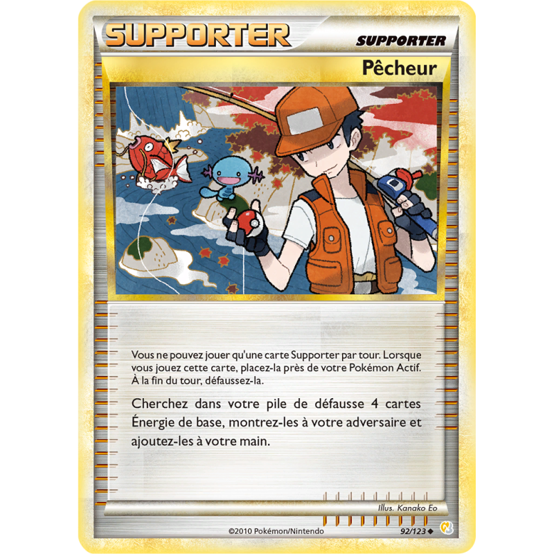 Carte Pokémon Pêcheur 92/123 Peu commune HeartGold & SoulSilver (JCC)