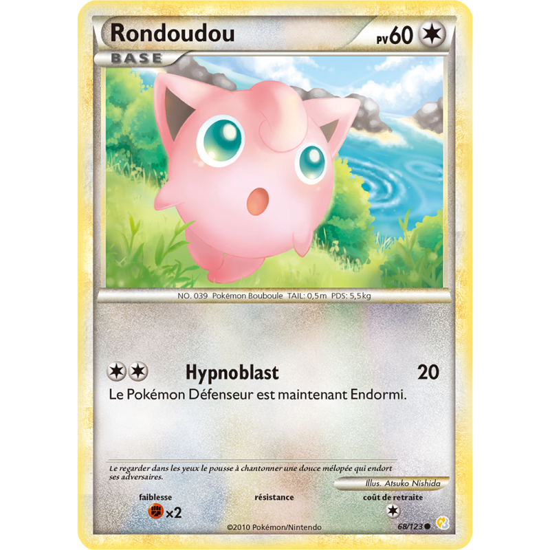 Carte Pokémon Rondoudou 68/123 Commune HeartGold & SoulSilver (JCC)