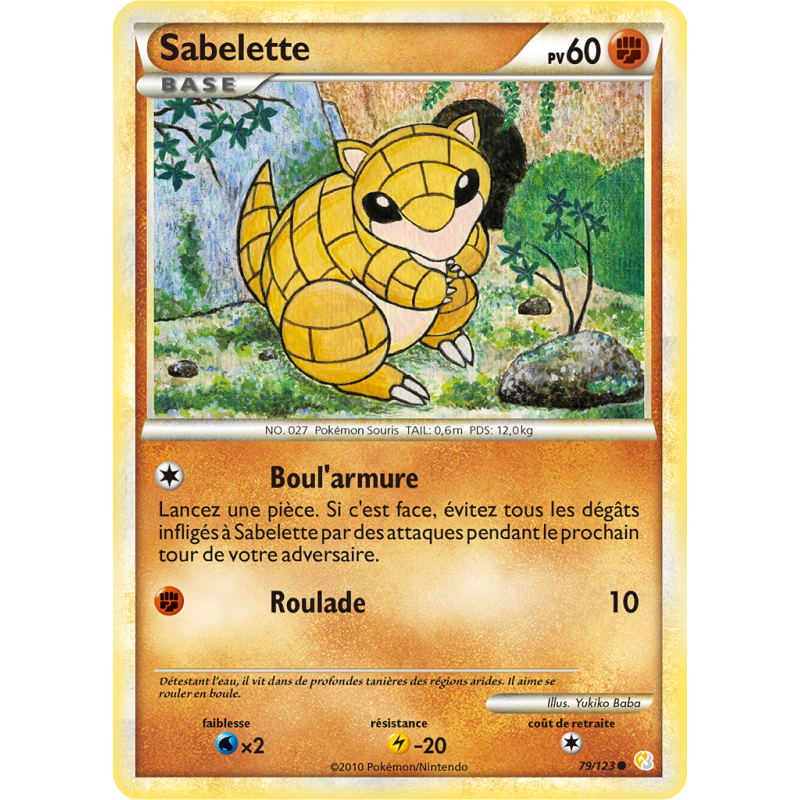 Carte Pokémon Sabelette 79/123 Commune HeartGold & SoulSilver (JCC)