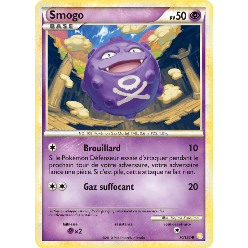 Carte Pokémon Smogo 70/123 Commune HeartGold & SoulSilver (JCC)