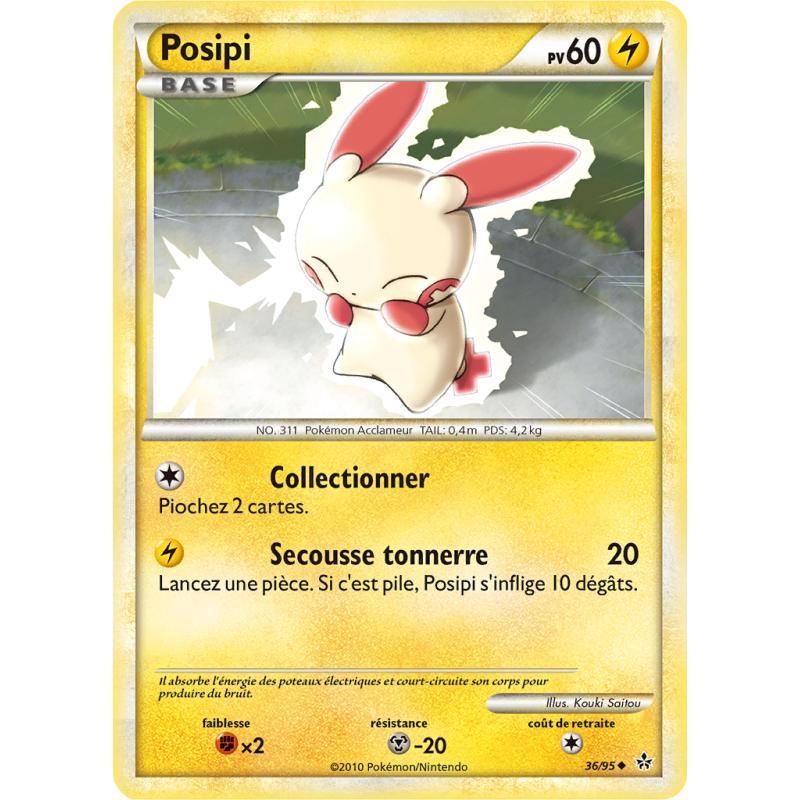 Carte Pokémon Posipi 36/95 Peu commune Déchaînement