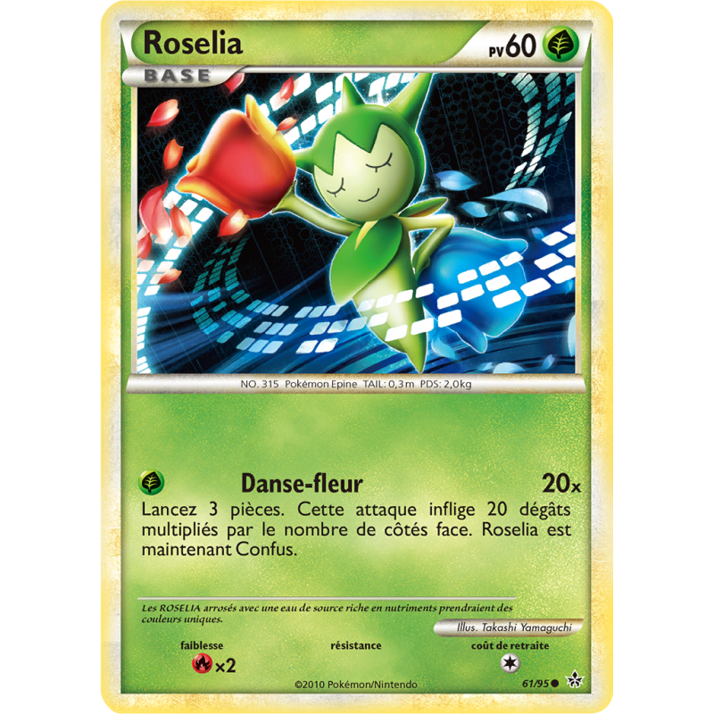 Carte Pokémon Roselia 61/95 Commune Déchaînement