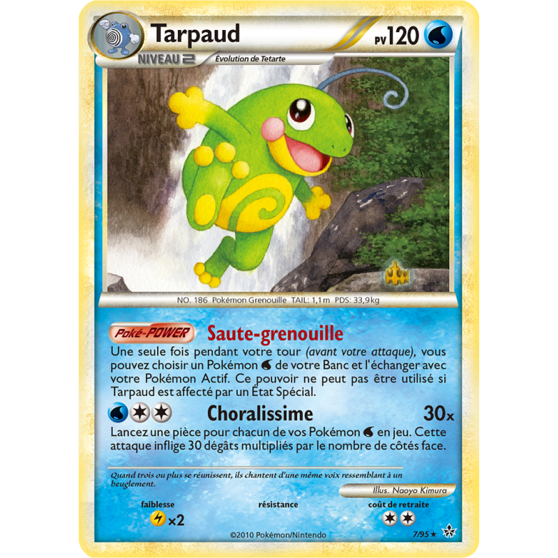 Carte Pokémon Tarpaud 7/95 Holographique Déchaînement