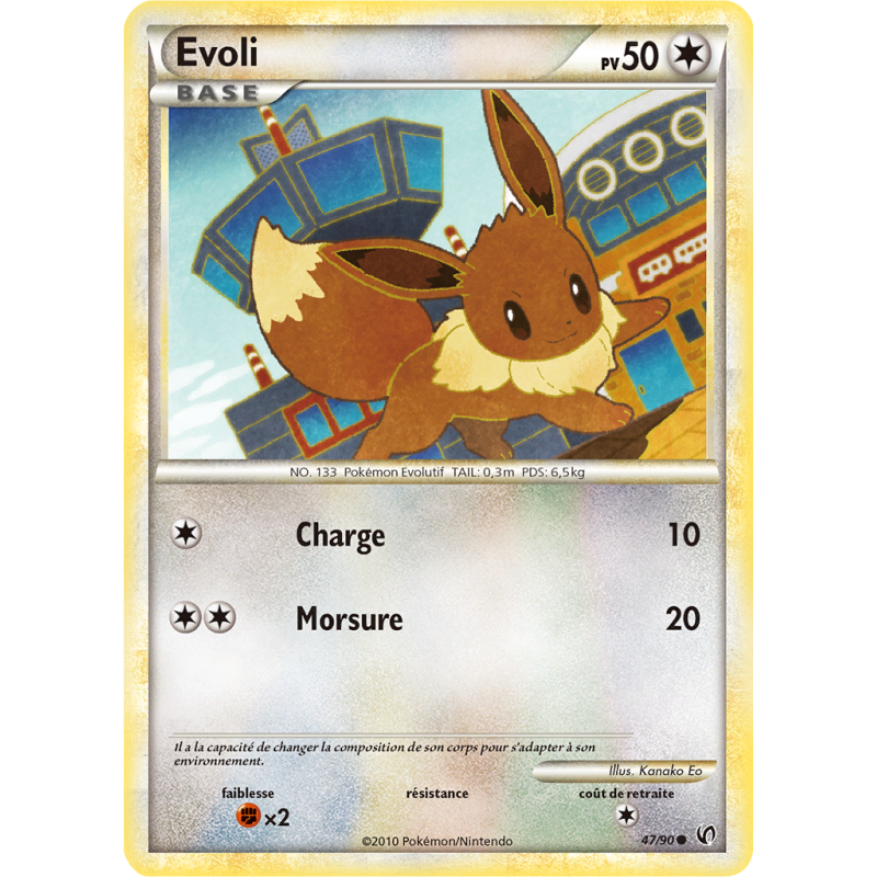 Carte Pokémon Evoli 47/90 Commune Indomptable