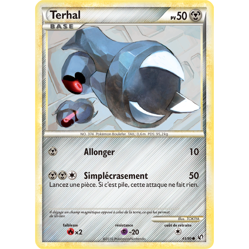 Carte Pokémon Terhal 43/90 Commune Indomptable