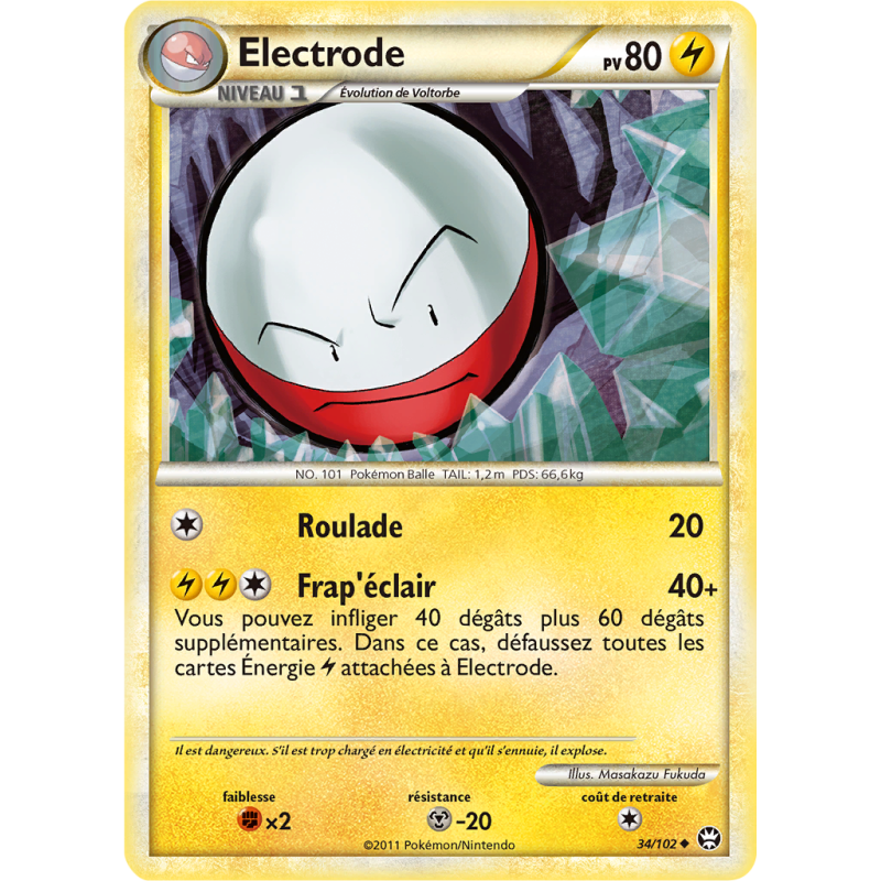 Carte Pokémon Electrode 34/102 Peu commune Triomphe