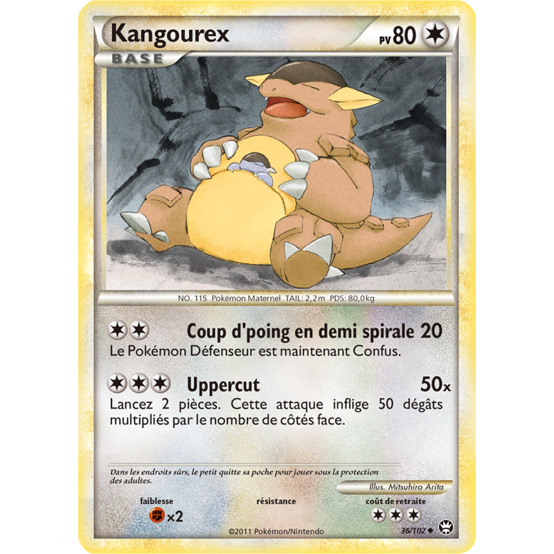 Carte Pokémon Kangourex 36/102 Peu commune Triomphe