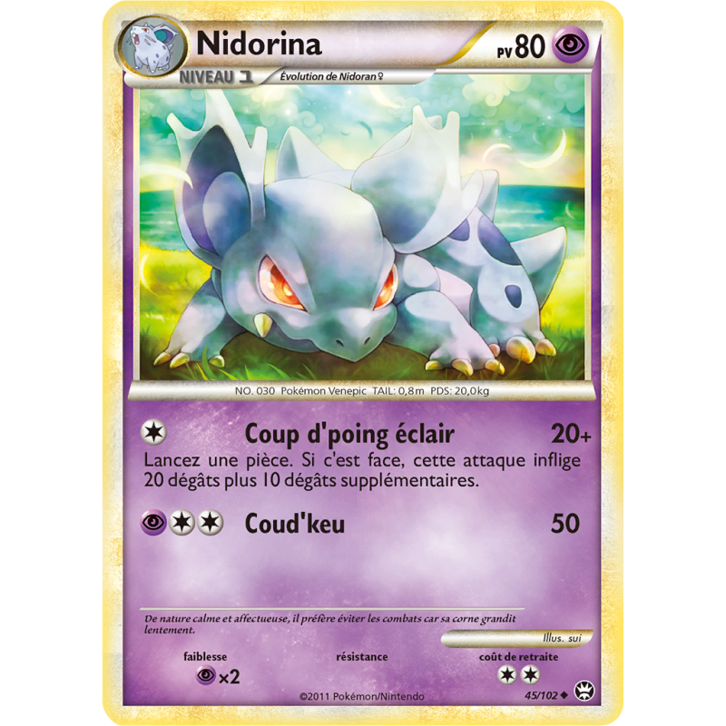 Carte Pokémon Nidorina 45/102 Peu commune Triomphe